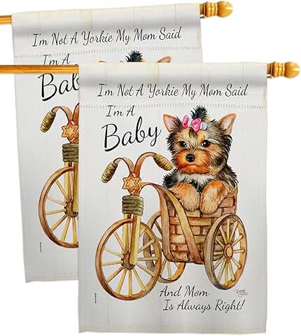 Dog and puppy house flags for garden or yard