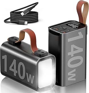 Portable 140W 50000mAh Power Bank with LED Light