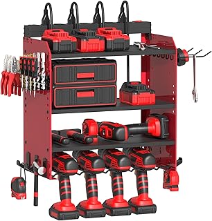 Wall Mount Power Tool Organizer with Charging Station