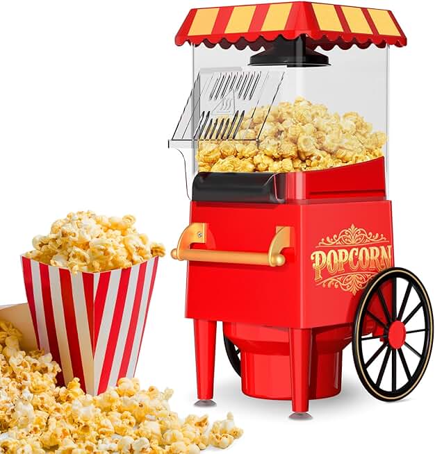 1200W Hot Air Popcorn Maker with Butter Tray