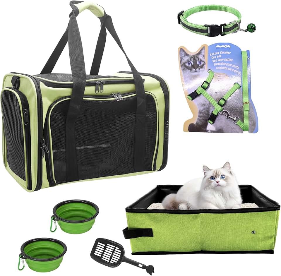 Soft Cat Carrier and Folding Travel Litter Box
