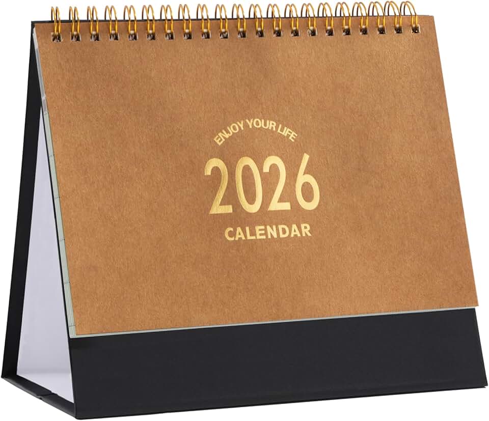 Small 2025-2026 Desk Calendar with Notes and To-do List