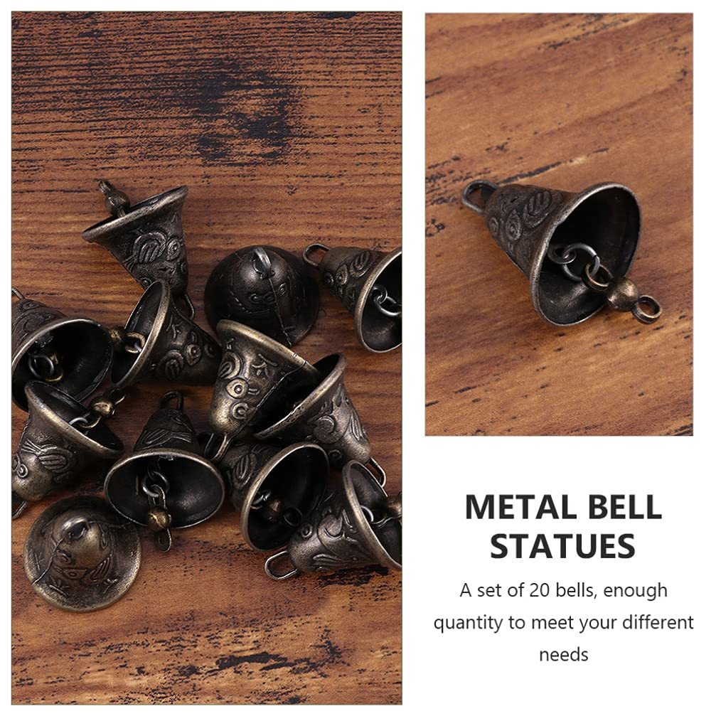 20PCS Vintage Metal Jingle Bells Set for Crafts and Decor