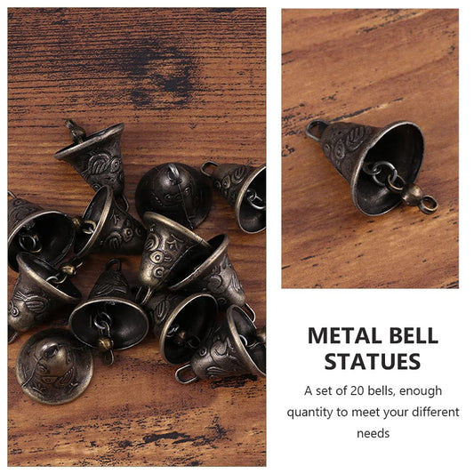 20PCS Vintage Metal Jingle Bells Set for Crafts and Decor