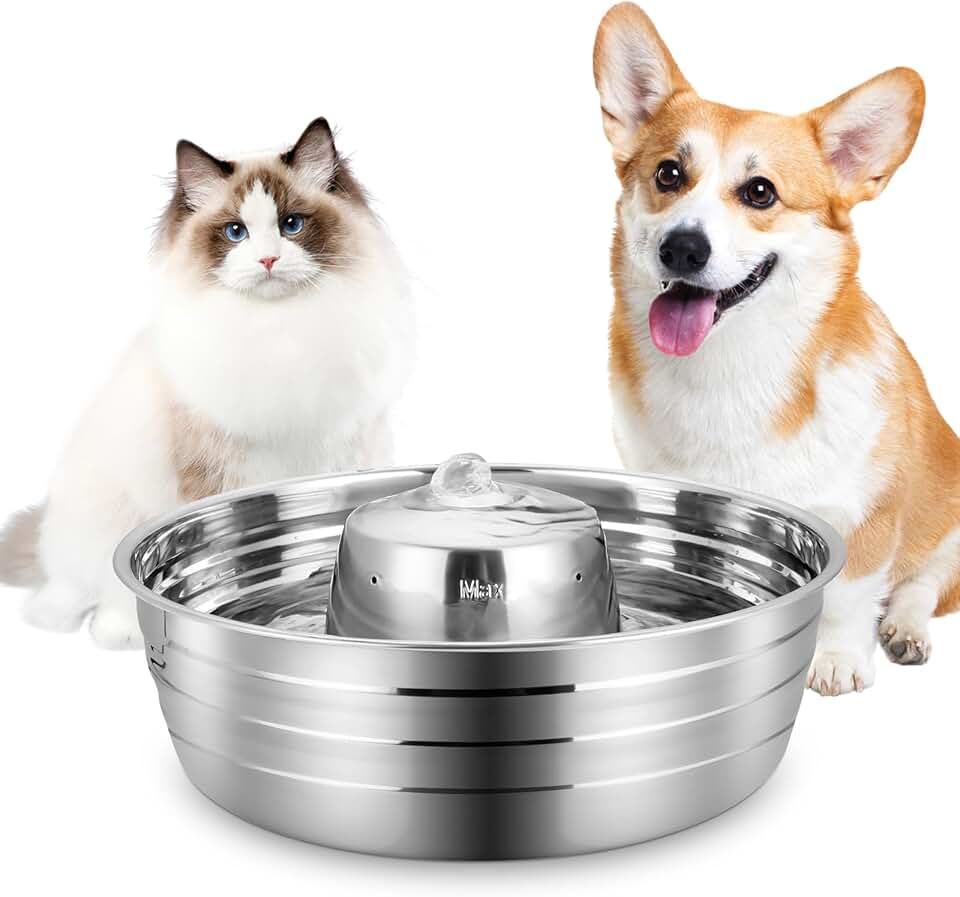 Large Stainless Steel Dog and Cat Water Fountain