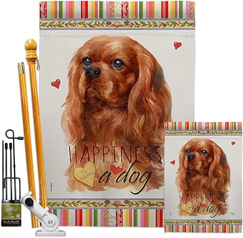 Ruby Cavalier King Spaniel Garden House Flag