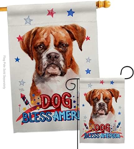 Patriotic Dog Garden Flag Set for Yard or Gift