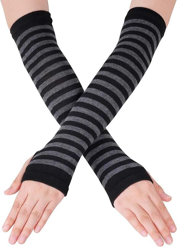 Fingerless Long Sleeve Knit Arm Warmers for Women
