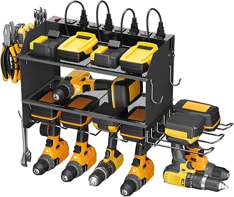Modular Power Tool Organizer with Charging Station and Storage