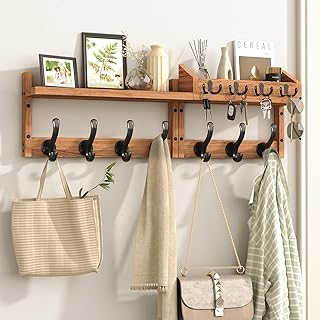 29-inch wall coat rack with shelf and hooks