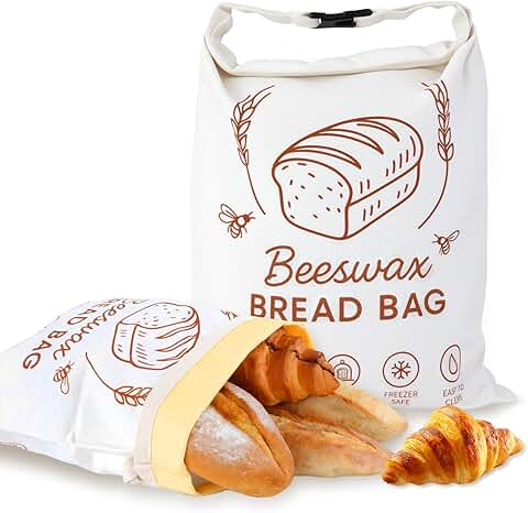 Two XL Linen Bread Bags for Homemade Sourdough, 17x13 Inches