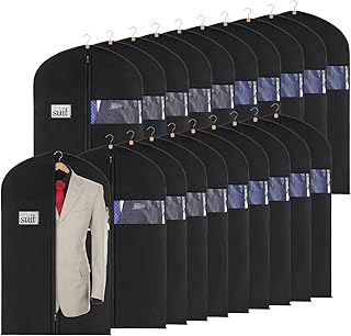Set of 20 40-inch Suit Cover Bags for Clothes Storage