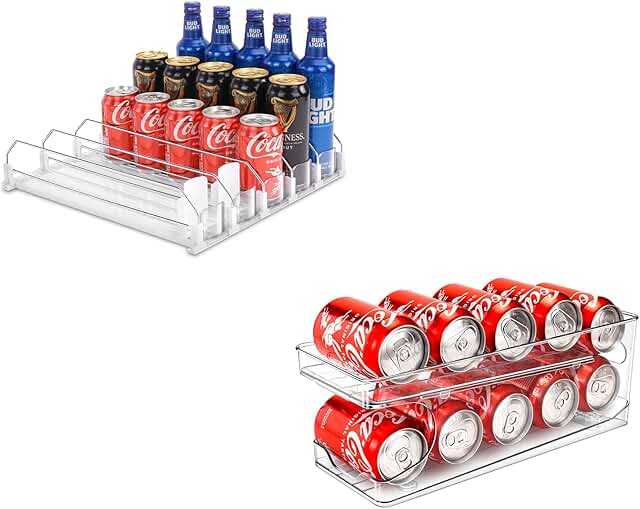 Automatic Rolling Soda Can Organizer for Refrigerator