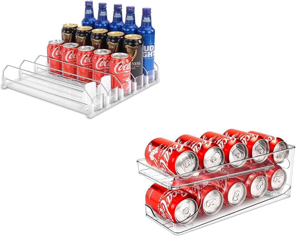 Automatic Rolling Soda Can Organizer for Refrigerator