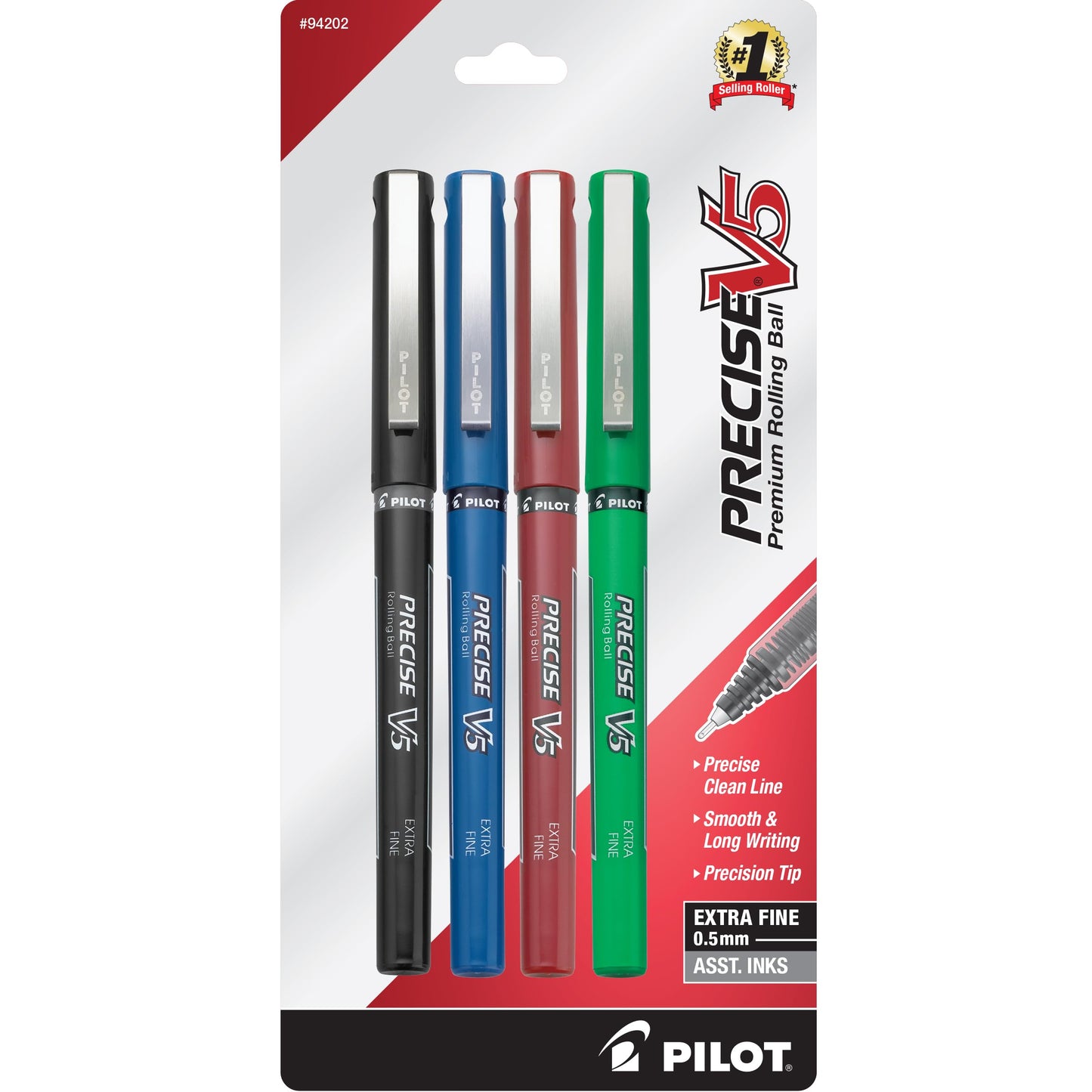 Set of 4 Colored Fine Point Liquid Ink Pens