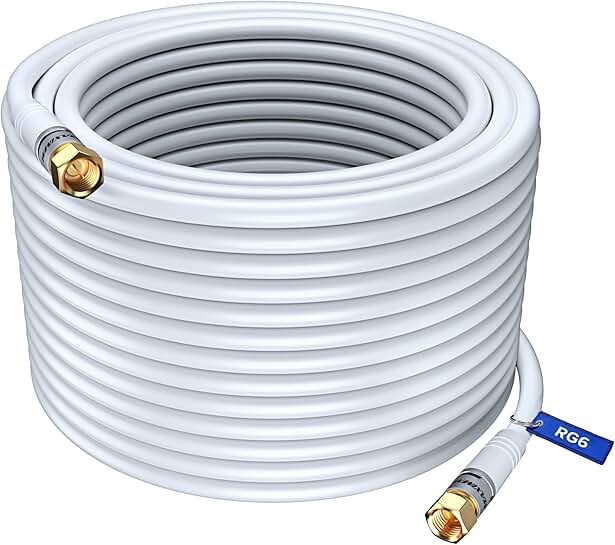 200ft Triple Shielded RG6 Coaxial Cable for TV and Internet