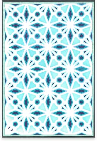 Set of four layered stencil templates with geometric crystal designs