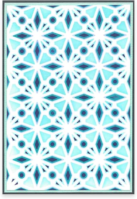 Set of four layered stencil templates with geometric crystal designs