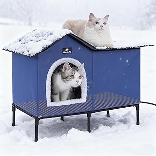 Large Heated Cat House for Outdoor and Indoor Use