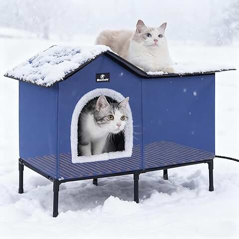 Large Heated Cat House for Outdoor and Indoor Use
