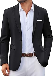 Men's Lightweight Casual Blazer with One Button