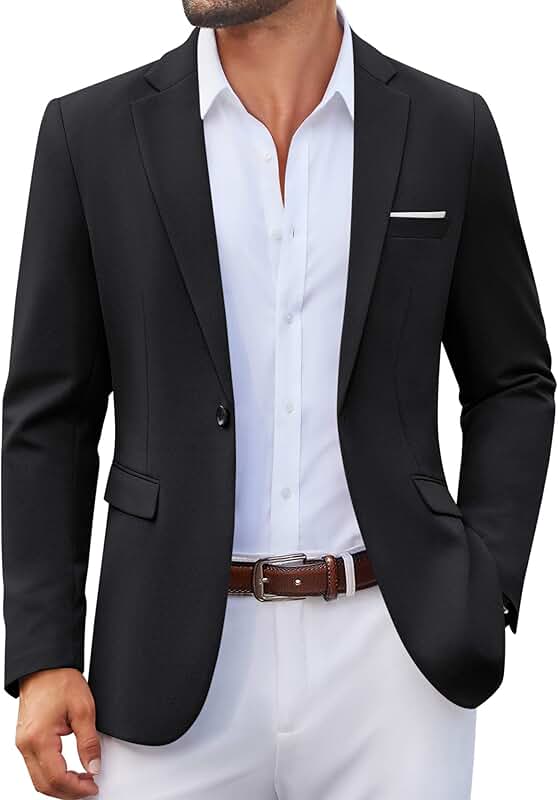 Men's Lightweight Casual Blazer with One Button