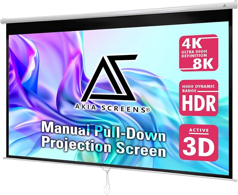 100-inch Manual Pull-Down Projector Screen for Indoor Use