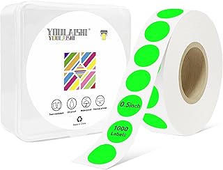 1000 Small Green Round Stickers for Office and Classroom