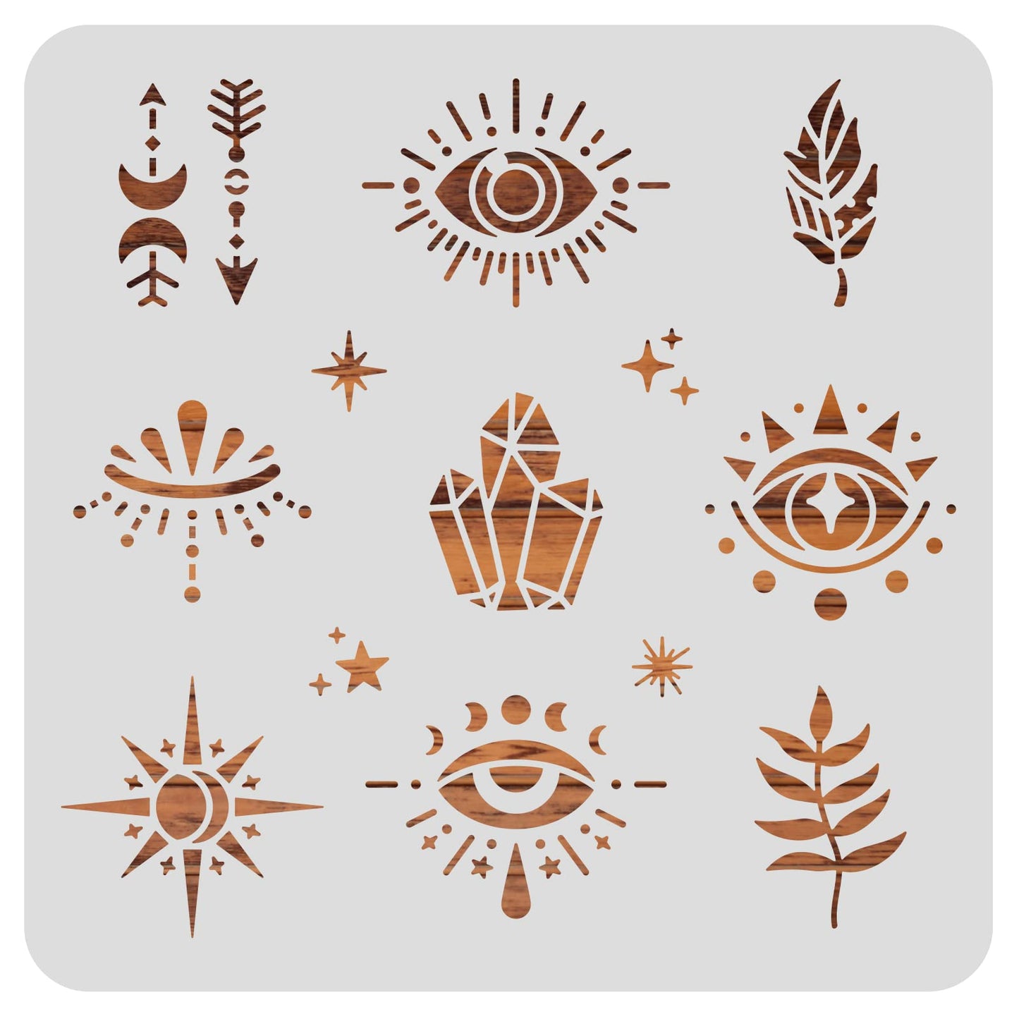 12x12" Mystical Themed Painting Template for DIY Art Projects