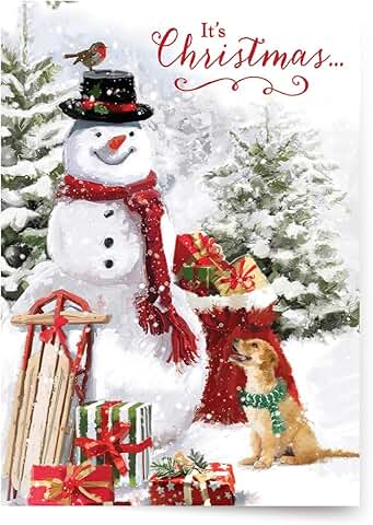 Boxed Christmas Cards with Snowy Friends and Glitter