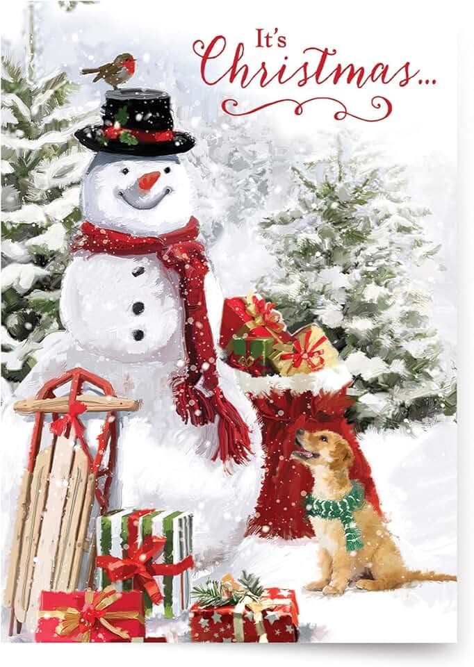 Boxed Christmas Cards with Snowy Friends and Glitter