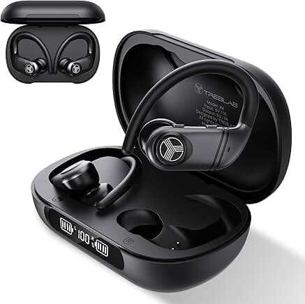 Wireless Earbuds with Earhooks, 253H Battery, Waterproof