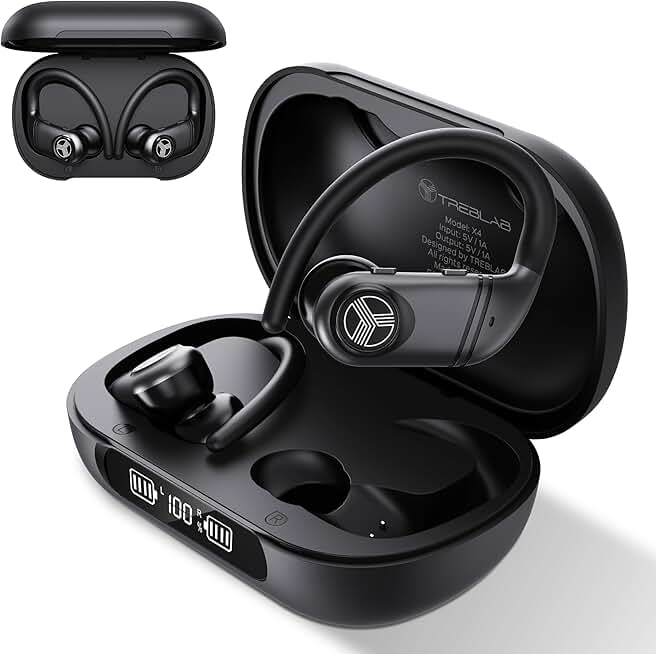 Wireless Earbuds with Earhooks, 253H Battery, Waterproof