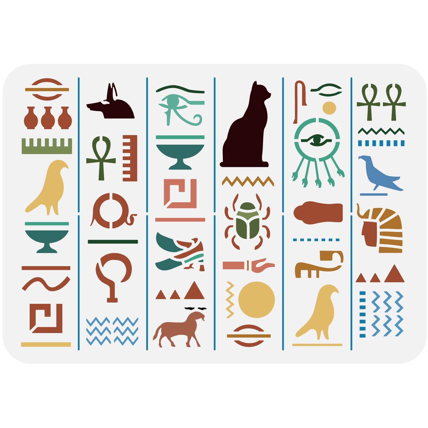 Reusable Hieroglyph Template 11.7x8.3 inch Plastic for DIY Art