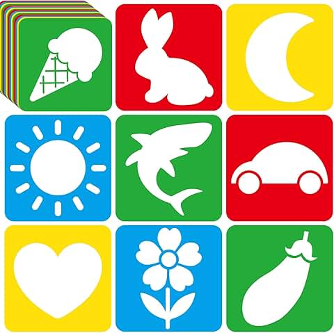 36-Piece Kids Drawing Stencils for Sidewalk Chalk