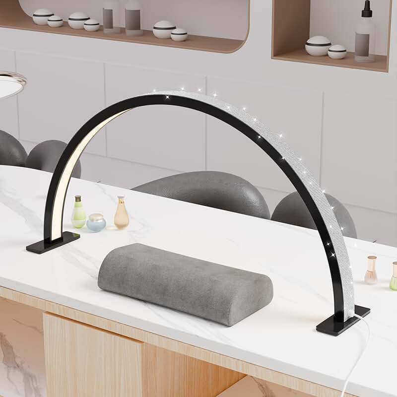 Large Half Moon Nail Desk Light, 48W LED, Adjustable Color