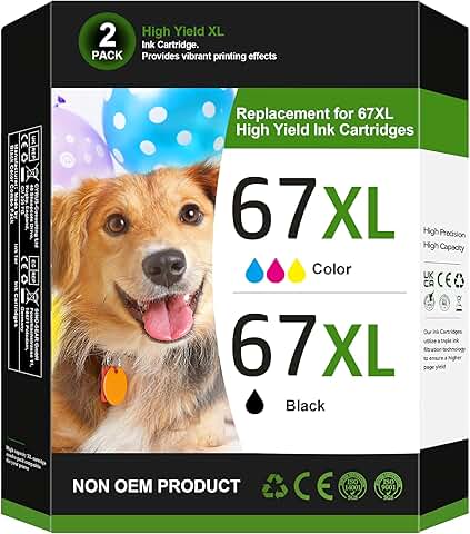 Black Ink Cartridges 2-Pack for HP Printers