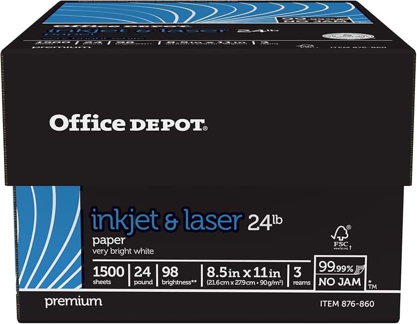 Laser Print Paper, 8.5 x 11, 24 lb, 1500 sheets