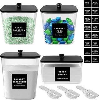 Set of 4 Acrylic Laundry Pod and Dryer Sheet Containers
