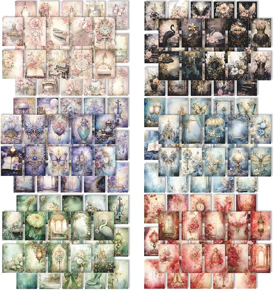 300 Pieces of Vintage Scrapbook Paper with 150 Designs