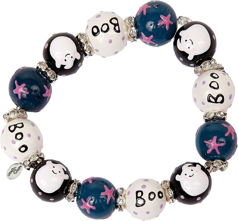 Women's Halloween Beaded Glass & Acrylic Bracelet