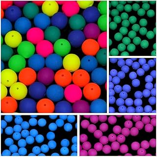 Set of 150 Neon Czech Glass Beads in 4 Dark Colors