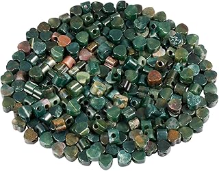 Large Heart-Shaped Stone Beads for Jewelry Making, Pack of 15