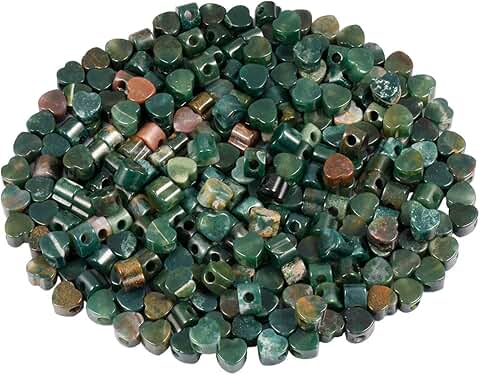 Large Heart-Shaped Stone Beads for Jewelry Making, Pack of 15