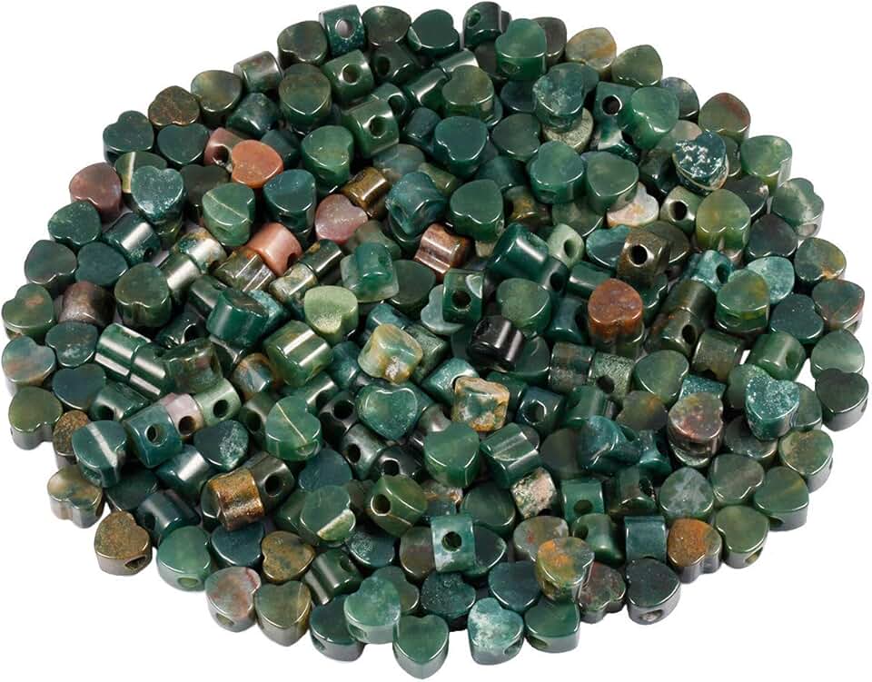 Large Heart-Shaped Stone Beads for Jewelry Making, Pack of 15