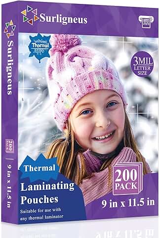 8.5 x 11 Laminating Sheets, 200 Pack, Clear
