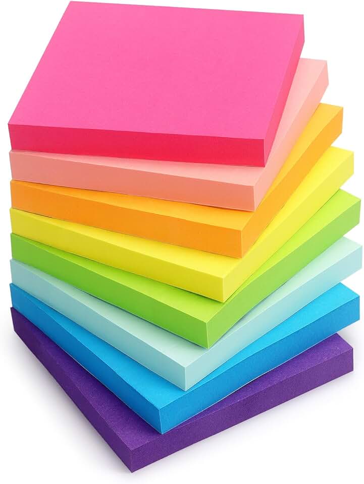 Bright Multi-Color Sticky Notes, 85 Sheets