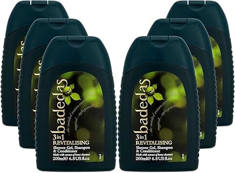Set of 6 revitalising shower, shampoo, and conditioner 200ml