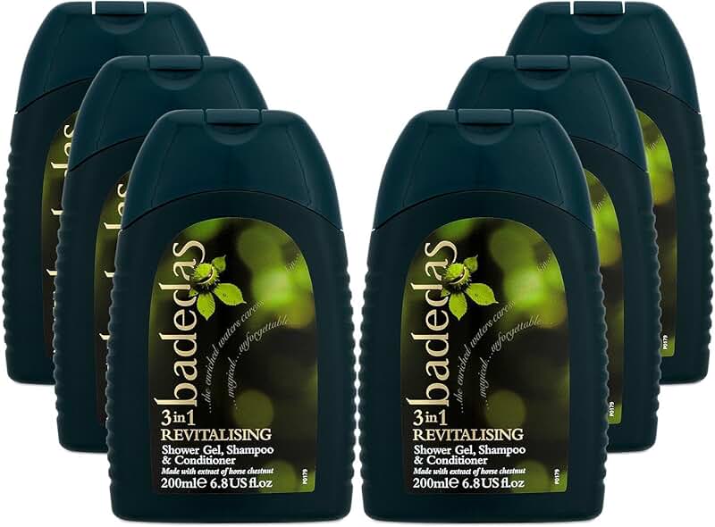 Set of 6 revitalising shower, shampoo, and conditioner 200ml