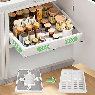 Adjustable Pullout Cabinet Organizer with Expandable Drawers